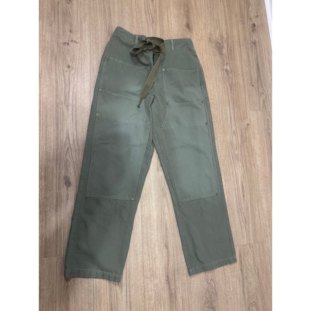 Free People We The Free Double Knee Workwear Pants Olive Green Utility S - Picture 3 of 6